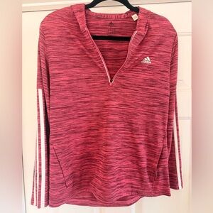 Adidas Pink Heather 1/4 Zip Pullover Sz M